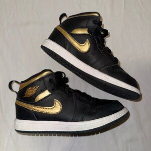 JORDAN 1 MID PS 'BLACK METALLIC GOLD'